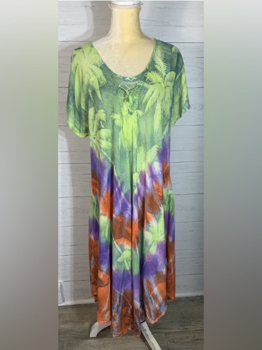 Exist one size lime multicolor cover up beach one size